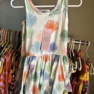 Dot Dot Smile Sleeveless Floral Burst Dress - Coral, Mint, Lavender, Sky Blue